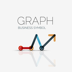 Abstract logo idea, linear chart or graph  business icon. Creative vector logotype design template