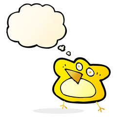 funny cartoon robin with thought bubble