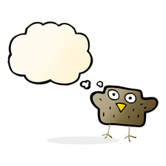 cartoon bird with thought bubble
