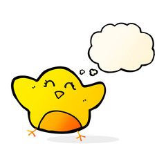 cartoon bird with thought bubble