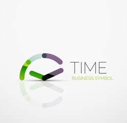 Vector abstract logo idea, time concept or clock business icon. Creative logotype design template