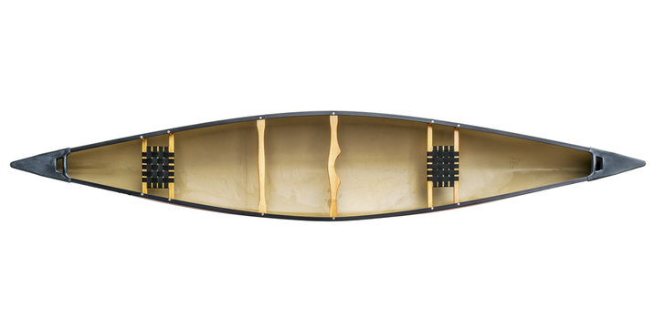 red tandem canoe isolated
