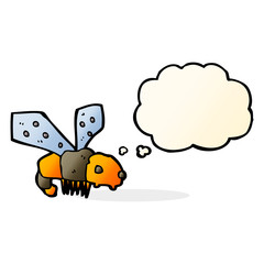 cartoon bee with thought bubble