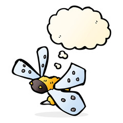 cartoon bee with thought bubble