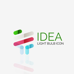 Logo, vector light bulb abstract linear geometric business icon. Idea concept