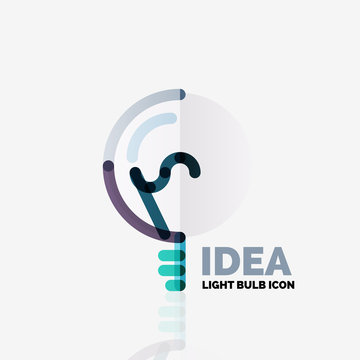 Logo, vector light bulb abstract linear geometric business icon. Idea concept © antishock