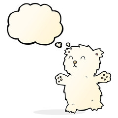 cartoon teddy bear with thought bubble