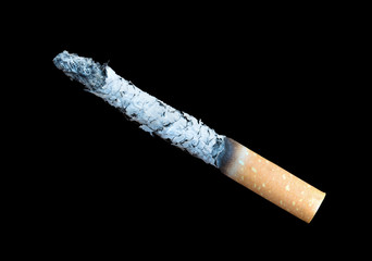 cigarettes isolated on black background. Clipping path