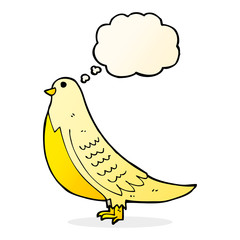 cartoon bird with thought bubble