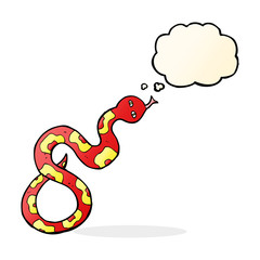 cartoon snake with thought bubble