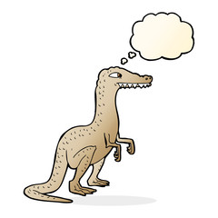 cartoon dinosaur with thought bubble