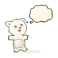 cartoon polar bear with thought bubble