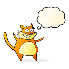 funny cartoon cat with thought bubble