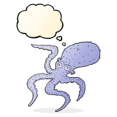 cartoon octopus with thought bubble