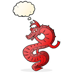 saxon dragon cartoon with thought bubble