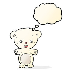 cartoon polar bear with thought bubble