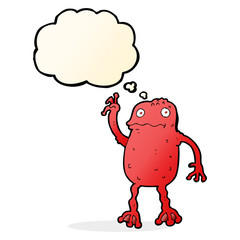 cartoon poisonous frog with thought bubble