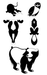 Decor animal illustration collection for design