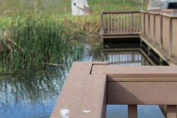 A wooden bridge over the fen. 
