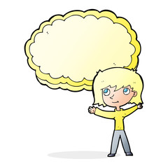 cartoon woman with text cloud space