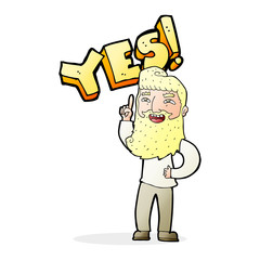 cartoon man shouting YES
