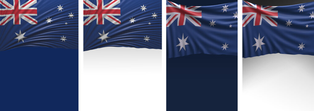 flag Australia Seal, Australian Flag (3D Render)