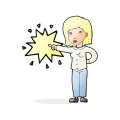 cartoon woman accusing