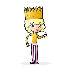 cartoon person wearing crown