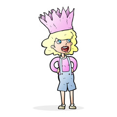 cartoon person wearing crown
