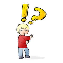 cartoon confused boy