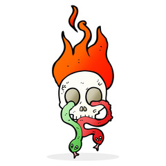 snake and skulls cartoon