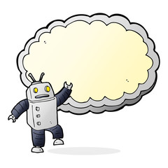 cartoon robot with space for text cloud