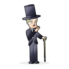cartoon man wearing top hat