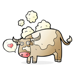 cartoon cow with love heart