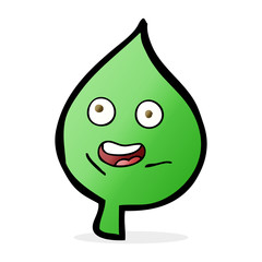 cartoon happy leaf