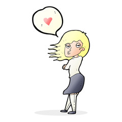 cartoon woman talking about love