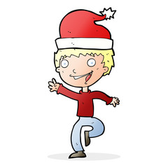 cartoon man ready for christmas