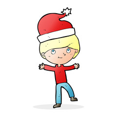 cartoon man ready for christmas