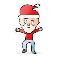 cartoon man ready for christmas