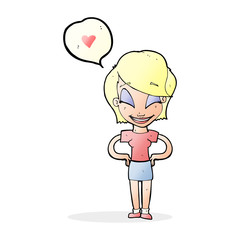 cartoon woman in love