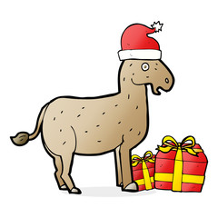 cartoon christmas donkey