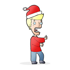 cartoon man ready for christmas