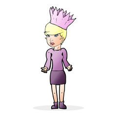 cartoon woman wearing paper crown