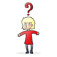 cartoon woman asking question