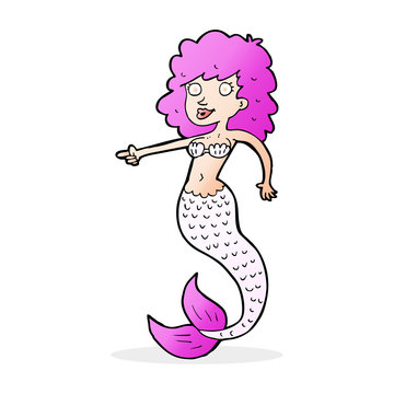 cartoon pink mermaid