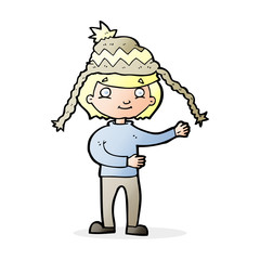 cartoon man wearing winter hat