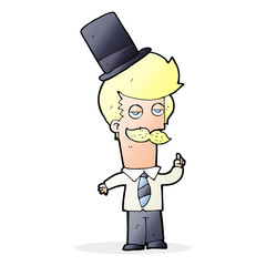 cartoon man wearing top hat