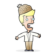 cartoon man wearing winter hat