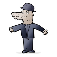 cartoon werewolf wearing hat