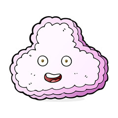 cartoon happy pink cloud